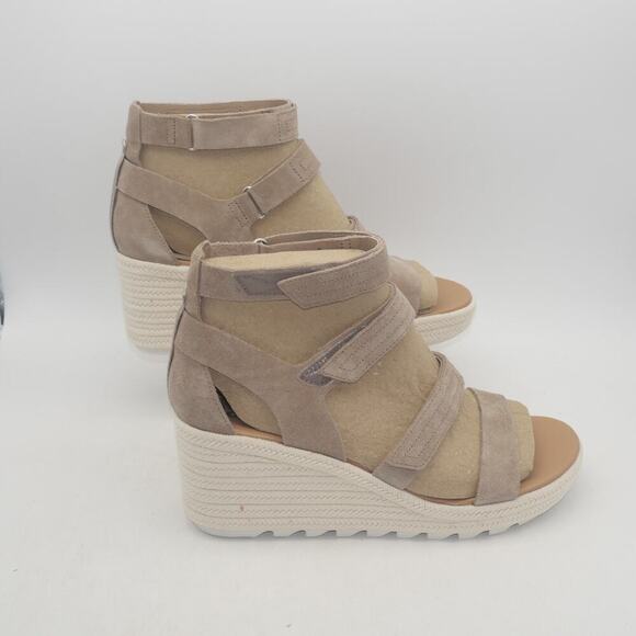 NEW Sorel Women's 12 CAMERON MultiStrap Wedge Sandal Omega Taupe Sea Salt - Picture 4 of 8